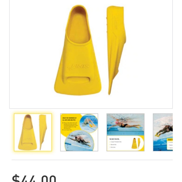 Finis Zoomers Gold Fins Size E - Picture 5 of 5